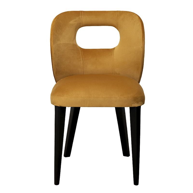 Стул велюровый горчичный Verified Горчичный Черный в Ульяновске | Loft Concept 