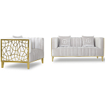 Кресло велюровое серое с фактурным каркасом золотистого цвета Best Traits варинант исполнения - 1 | Loft Concept в Ульяновске