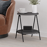 Стол приставной с 2-мя круглыми столешницами цвета антрацит ESSEL SIDE TABLE ANTHRACITE варинант исполнения - 4 | Loft Concept в Ульяновске
