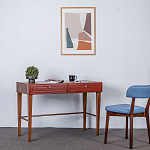 Стол письменный из массива бука с 2-мя ящиками красный Wenge Light варинант исполнения - 5 | Loft Concept в Ульяновске