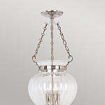 Подвесной светильник цвета никель с прозрачным ребристым стеклянным плафоном в классическом стиле Elstead Lighting варинант исполнения - 3 | Loft Concept в Ульяновске