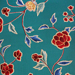 Обои с вышивкой ручной работы Flora Rio colourway on Liso Pine wool sateen варинант исполнения - 3 | Loft Concept в Ульяновске