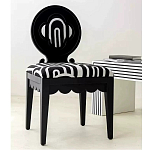 Дизайнерский стул с круглой деревянной спинкой Black and White Clover варинант исполнения - 5 | Loft Concept в Ульяновске