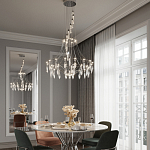 Люстра подвесная из металла с хрустальными прозрачными подвесками Quasar 81 варинант исполнения - 12 | Loft Concept в Ульяновске