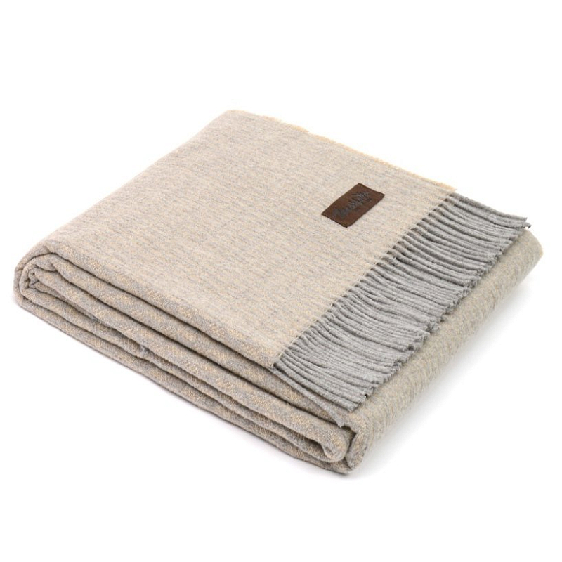 Плед GRIFONE 0004 Marzotto Бежево-серый в Ульяновске | Loft Concept 