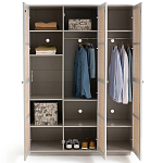 Шкаф с тремя дверцами из плетеного ротанга Tomio Wicker Furniture варинант исполнения - 5 | Loft Concept в Ульяновске