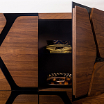 Высокий комод с узором из шпона на фасаде Sahara варинант исполнения - 4 | Loft Concept в Ульяновске