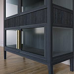 Витрина Primo со стеклянными фасадами и 2 ящиками Черный дуб варинант исполнения - 4 | Loft Concept в Ульяновске