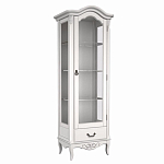 Витрина белая однодверная из массива бука с 4-мя полками и ящиком White Provence варинант исполнения - 1 | Loft Concept в Ульяновске