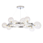 Люстра круглая подвесная с 15-ю прозрачными шарообразными плафонами из стекла Iona chandelier варинант исполнения - 5 | Loft Concept в Ульяновске