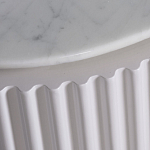 Тумбочка белая овальная с мраморной столешницей Thoroughbass варинант исполнения - 3 | Loft Concept в Ульяновске