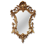 Зеркало настенное в ажурной раме золотого цвета с эффектом старины Classic Ornament Mirror варинант исполнения - 1 | Loft Concept в Ульяновске