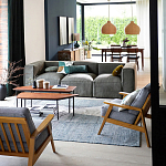 Кресло с каркасом из массива дуба Deniaud Oak Grey Armchair варинант исполнения - 6 | Loft Concept в Ульяновске