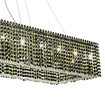 Прямоугольная люстра с хрустальными подвесками Crystal Art Chrome Green Rectangular Chandelier варинант исполнения - 3 | Loft Concept в Ульяновске