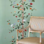 Обои с вышивкой ручной работы Floral Lattice Original colourway on wool sateen варинант исполнения - 1 | Loft Concept в Ульяновске