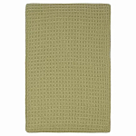 Плед из шерсти зеленого цвета с бахромой Waffle Comfort варинант исполнения - 1 | Loft Concept в Ульяновске