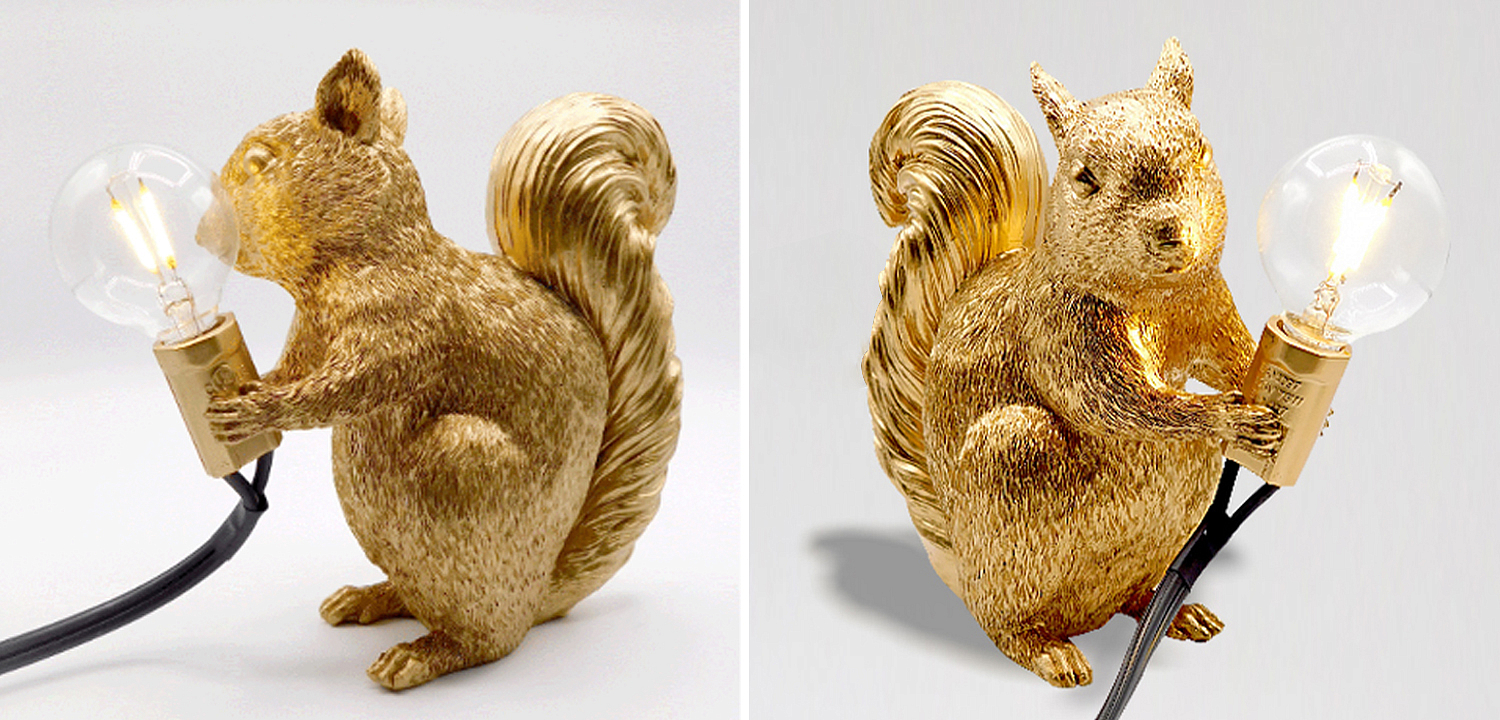 Настольная лампа белка Gold Squirrel Lamp - Loft-Concept в Ульяновске