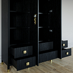 Большой шкаф с витриной Elsa Dreams Black варинант исполнения - 4 | Loft Concept в Ульяновске