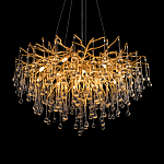 Люстра подвесная с прозрачными стеклянными подвесками в форме капель Диаметр 80 см Droplet Chandelier варинант исполнения - 15 | Loft Concept в Ульяновске