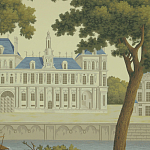 Обои ручная роспись Monuments of Paris Roberts on Sepia scenic paper варинант исполнения - 2 | Loft Concept в Ульяновске