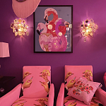 Картина Фламинго вышивка бисер Flamingo Beaded Wall Art варинант исполнения - 2 | Loft Concept в Ульяновске