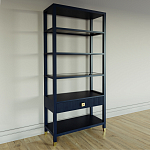 Стеллаж Elsa Dreams Blue со стеклянными полками и ящиком варинант исполнения - 1 | Loft Concept в Ульяновске