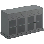 Широкая тумба с ящиками и стеклянными дверцами Percent Glass Cabinet варинант исполнения - 2 | Loft Concept в Ульяновске