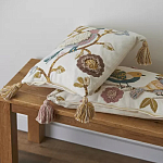 Чехол на подушку с кисточками и вышивкой птиц Ethnic mix Birds Square варинант исполнения - 5 | Loft Concept в Ульяновске