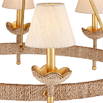 Люстра из кованого железа с отделкой плетеной веревкой и сусальным золотом Parisian Style варинант исполнения - 2 | Loft Concept в Ульяновске