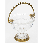 Чаша из прозрачного стекла на ножке с бронзовой ручкой в виде ветки Eden Garden варинант исполнения - 2 | Loft Concept в Ульяновске