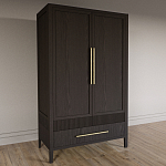 Шкаф платяной Primo с выдвижными ящиками шпон Темный орех варинант исполнения - 3 | Loft Concept в Ульяновске