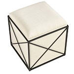 Пуф бежевый с черной металлической рамой Beige Pouf варинант исполнения - 3 | Loft Concept в Ульяновске