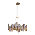 Люстра круглая с полукруглыми плафонами из искусственного алебастра в бронзовой оправе Marbella варинант исполнения - 3 | Loft Concept в Ульяновске