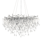 Люстра подвесная с прозрачными стеклянными подвесками в форме капель Диаметр 80 см Droplet Chandelier варинант исполнения - 1 | Loft Concept в Ульяновске