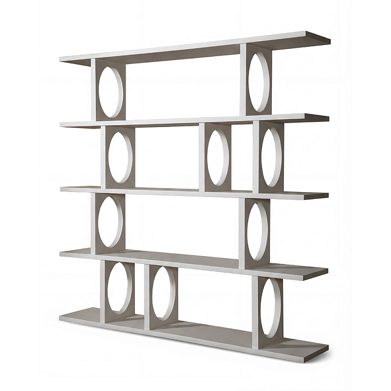 Белый дизайнерский Стеллаж Ring White Wood Bookcase Белый в Ульяновске | Loft Concept 