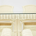 Комплект обеденный из ротанга Eloise grand white варинант исполнения - 3 | Loft Concept в Ульяновске
