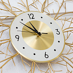 Часы настенные из металла золотые с белым циферблатом Current Time варинант исполнения - 2 | Loft Concept в Ульяновске