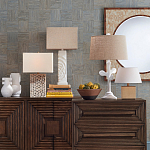 Настольная лампа с белым каркасом и тканевым абажуром Natural Stems варинант исполнения - 4 | Loft Concept в Ульяновске