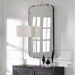 Зеркало настенное в черной металлической раме Mirror Cardinal варинант исполнения - 6 | Loft Concept в Ульяновске