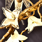 Люстра в виде золотой ветки с цветами и птичками Marvelous Garden варинант исполнения - 8 | Loft Concept в Ульяновске