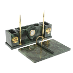 Настольный письменный набор из змеевика с подставкой под календарь Successful Leader варинант исполнения - 2 | Loft Concept в Ульяновске