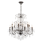 Люстра с хрустальными подвесками и металлическим основанием Диаметр 80 см Rococo Iron & Crystal Chandelier варинант исполнения - 2 | Loft Concept в Ульяновске