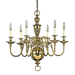 Люстра цвета латунь с 6-ю лампами в форме свечей в классическом стиле Hinkley варинант исполнения - 1 | Loft Concept в Ульяновске