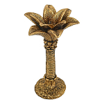 Подсвечник в форме пальмы с резными листьями и текстурным основанием Golden palm leaves варинант исполнения - 1 | Loft Concept в Ульяновске