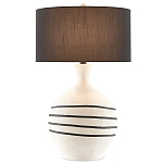 Настольная лампа фактурная с черными круговыми линиями на корпусе Recess варинант исполнения - 2 | Loft Concept в Ульяновске