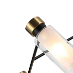 Люстра потолочная с 6-ю цилиндрическими плафонами из стекла и черным каркасом Noir Poise варинант исполнения - 2 | Loft Concept в Ульяновске