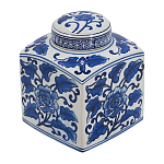 Ваза с крышкой в китайском стиле Oriental Blue & White Ornament Vases варинант исполнения - 1 | Loft Concept в Ульяновске