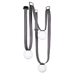 Подвесной светильник с серыми кожаными ремнями и белыми стеклянными плафонами в виде шаров Flos Wireline Lighting варинант исполнения - 1 | Loft Concept в Ульяновске