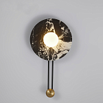 Бра круглое с каменным основанием и плафоном из стекла в форме шара Shaw Marble Lighting варинант исполнения - 2 | Loft Concept в Ульяновске