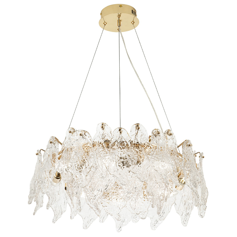 Люстра с декором из текстурированного стекла Textured Glass Chandelier 8 Золотой Прозрачное Стекло Люстра с декором из текстурированного стекла Textured Glass Chandelier 8 Золотой Прозрачное Стекло в Ульяновске | Loft Concept